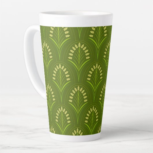 Tasse Latte Fleurs vert clair Art nouveau (Angle gauche)