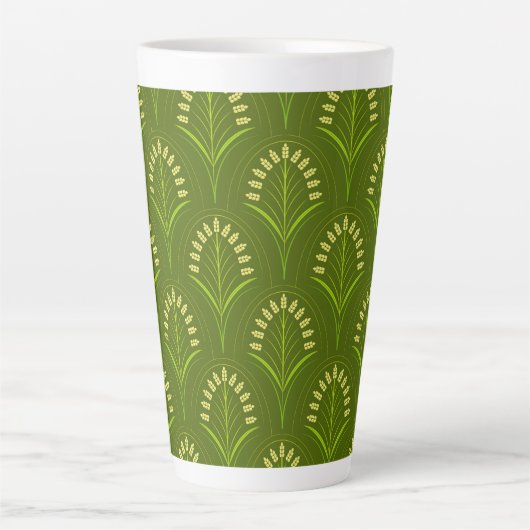 Tasse Latte Fleurs vert clair Art nouveau (Devant)