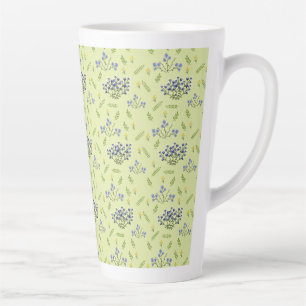 Tasse Latte fleurs violet et jaune motif