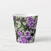 Tasse Latte Fleurs violettes (Devant)