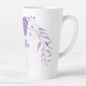 Tasse Latte Fleurs violettes et blanches romantiques  (Droite)
