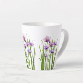 Tasse Latte Fleurs violettes et bugs en latte (Angle droit)