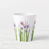 Tasse Latte Fleurs violettes et bugs en latte (Devant)