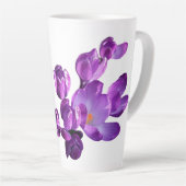 Tasse Latte Fleurs violettes monogramme Nom Claire personnalis (Angle droit)