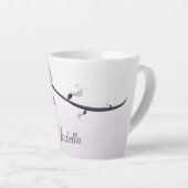 Tasse Latte fleurs violettes romantique botanique (Angle droit)
