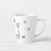 Tasse Latte fleurs violettes verdure papillons (Droite)