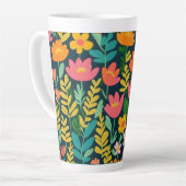 Tasse Latte Fleurs vives et colorées (Angle gauche)
