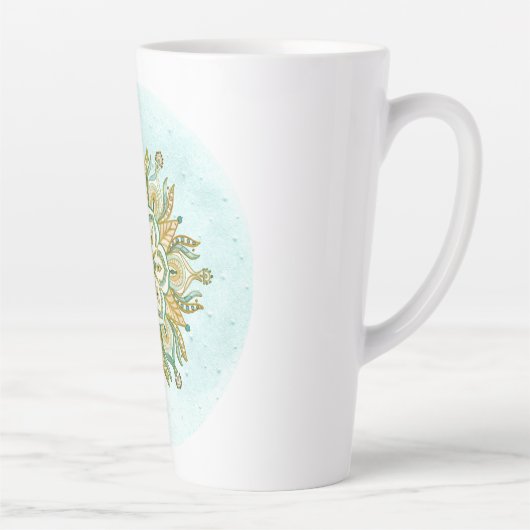 Tasse Latte Flocon de neige de Mandala (Droite)