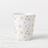 Tasse Latte Flocon De Neige Et Cercle Motif Sans Voile (Devant)