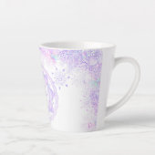 Tasse Latte flocon de neige violet clair et coeur étincelant (Droite)