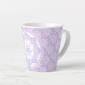 Tasse Latte flocon de neige violet clair et coeur étincelant (Angle droit)