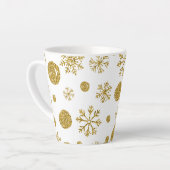 Tasse Latte Flocons de Neige Dorés 1 (Angle gauche)