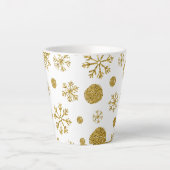 Tasse Latte Flocons de Neige Dorés 1 (Devant)