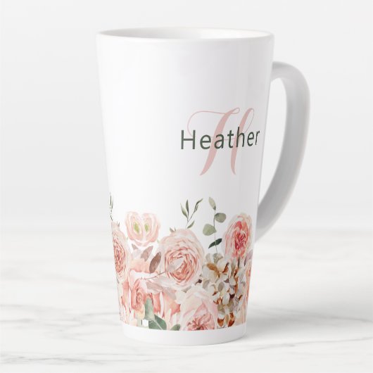 Tasse Latte Floral (Angle droit)