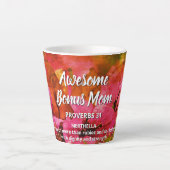 Tasse Latte Floral AWESOME BONUS MAMAN Proverbs 31 (Devant)