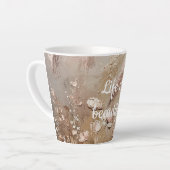 Tasse Latte Floral Boho Beige Blanc (Angle gauche)