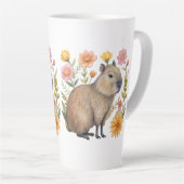 Tasse Latte Floral Capybara (Angle droit)
