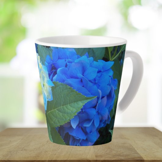 Tasse Latte Floral d'Hydrangée Bleue