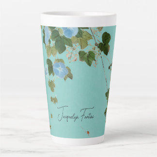 Tasse Latte Floral Elegant Minimaliste Calligraphie Ajouter un