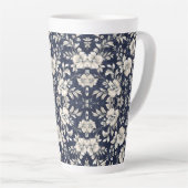 Tasse Latte Floral en bleu (Angle droit)