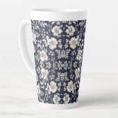 Tasse Latte Floral en bleu (Angle gauche)