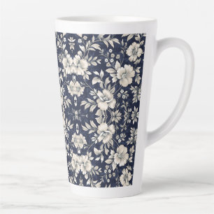 Tasse Latte Floral en bleu