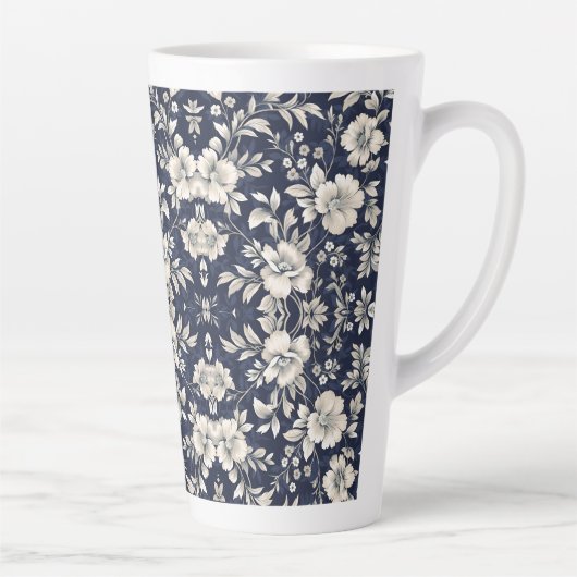 Tasse Latte Floral en bleu (Droite)