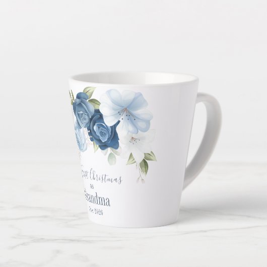 Tasse Latte Floral Eucalyptus Grands-parents 1er Noël (Angle droit)