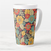 Tasse Latte Floral Moderne, Lumineux Et Coloré (Angle droit)