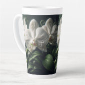 Tasse Latte Floral Orchidée blanche (Angle gauche)