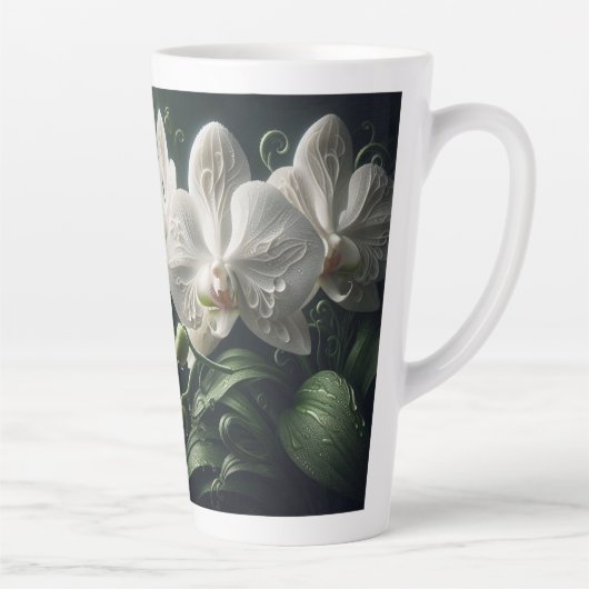 Tasse Latte Floral Orchidée blanche (Droite)