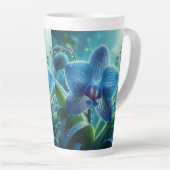 Tasse Latte Floral orchidée bleue (Angle droit)