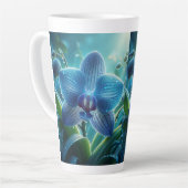 Tasse Latte Floral orchidée bleue (Angle gauche)