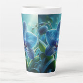 Tasse Latte Floral orchidée bleue (Devant)