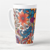 Tasse Latte Floral Paisley Motif (Angle gauche)