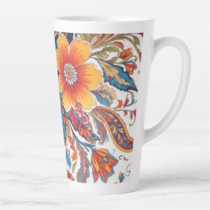 Tasse Latte Floral Paisley Motif