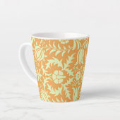 Tasse Latte Floral Pattern, gold and pastel yellow design, (Angle gauche)