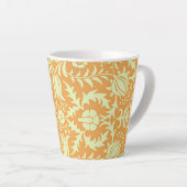 Tasse Latte Floral Pattern, gold and pastel yellow design, (Angle droit)