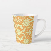 Tasse Latte Floral Pattern, gold and pastel yellow design, (Droite)
