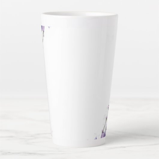 Tasse Latte Floral pourpre (Devant)