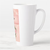 Tasse Latte Floral rose avec Diamond Tiara Princess Design (Droite)