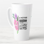 Tasse Latte Floral rose et violet (Angle gauche)