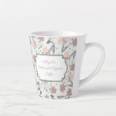 Tasse Latte Floral Sage Blush Pink Wildflower Funny Message (Droite)