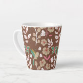 Tasse Latte Floral seamless pattern flowers, leaves, butterfly (Angle gauche)