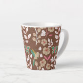 Tasse Latte Floral seamless pattern flowers, leaves, butterfly (Angle droit)