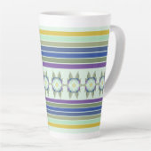 Tasse Latte Floral Turquoise moderne Accentué (Angle droit)