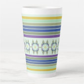 Tasse Latte Floral Turquoise moderne Accentué (Devant)