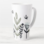 Tasse Latte Floral Whimsical moderne Nom personnalisé (Angle droit)