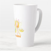 Tasse Latte floraux jaune pastel (Angle droit)