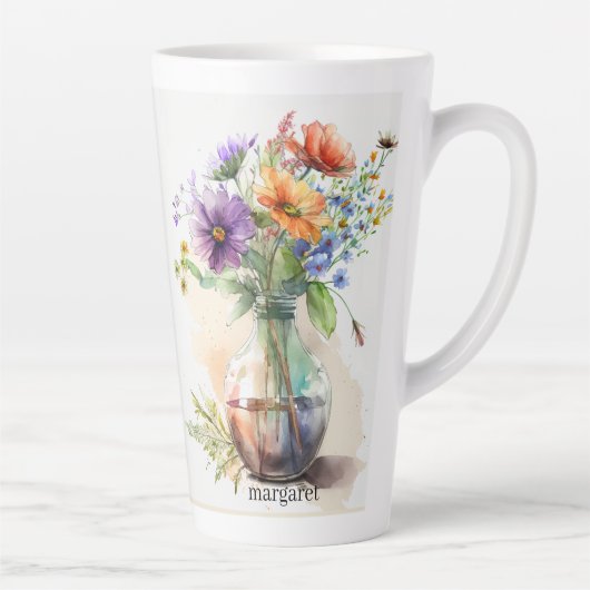 Tasse Latte Floraux multicolores #8 (Droite)